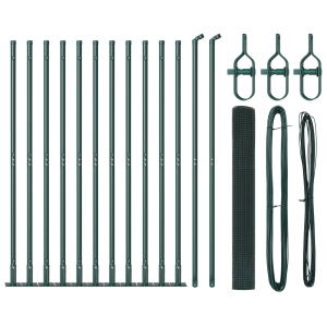 Cerca de Alambre Soldado con 13 Postes Flanged Verde 1.2x25 m Acero H