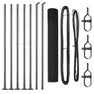 Conjunto de Postes de Cerca Cinza Conjunto de 2 Cinza Metal. PVC H