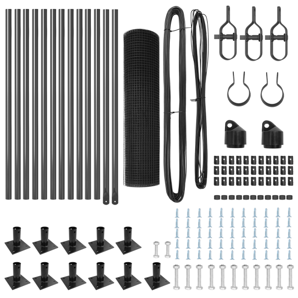 Conjunto de Cercas Conjunto de 2 Cinza Metal 25 x 0.5 m Durável M 4