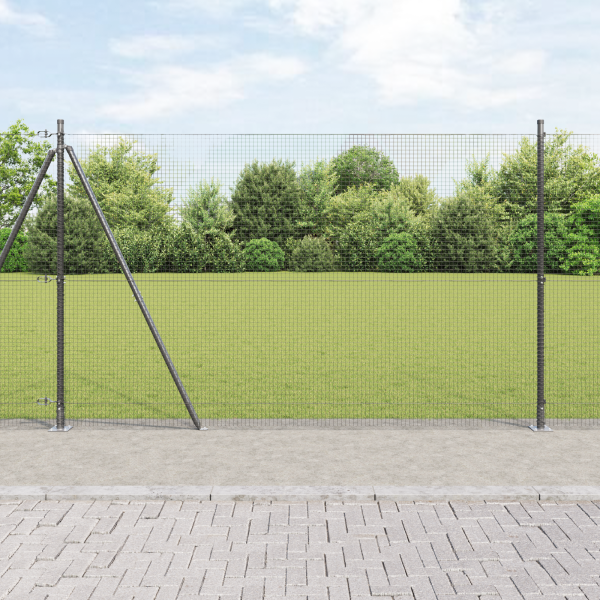 Juego de postes de cerca  Set de 2 Gris Metal 25 x 1.5 m Robusto D