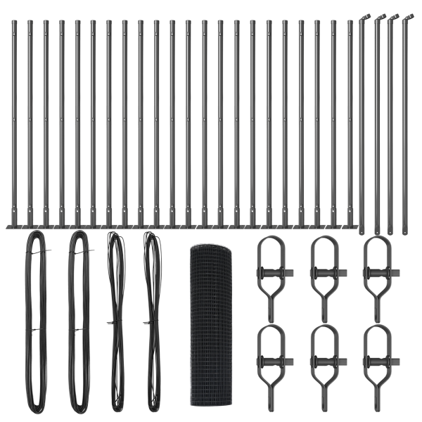 Cerca de Malla Soldada  con 13 Postes con Bridas Gris 0.4x50 m de Acero M 2