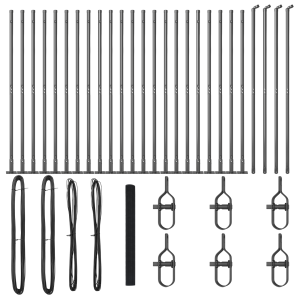 Cerca de Alambre Soldado  con 13 Postes con Flanco Gris 1.4x50 m Acero H