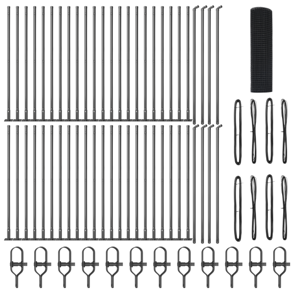 Cerca de Arame Soldado com 13 Postes Flangeados Cinza 0.8x100 m de Aço M 2