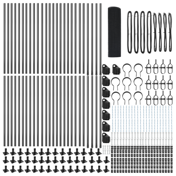 Cerca de Arame Soldado com 13 Postes Flangeados Cinza 0.8x100 m de Aço M 4