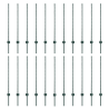 Postes de Cercas  22 pcs en U Verde 140 cm Acero 2