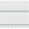 Postes de Cerca Prateados 44 pcs Verde 100 x 1 m 2