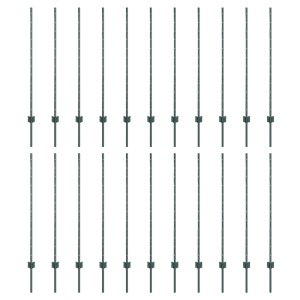 Postes de Cerca  22 pcs U-Channel Verde 160 cm Acero H