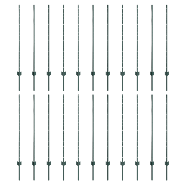 Postes de Cerca  22 pcs U-Channel Verde 160 cm Acero M 2