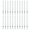 Postes de Cerca  22 pcs U-Channel Verde 160 cm Acero 2