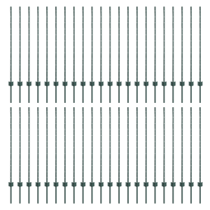 Postes de cerca  44 pcs U-Channel verde 160 cm acero H