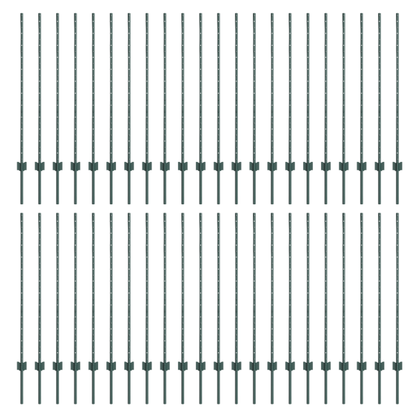 Postes de cerca  44 pcs U-Channel verde 160 cm acero M 2