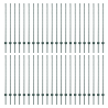 Postes de cerca  44 pcs U-Channel verde 160 cm acero 2
