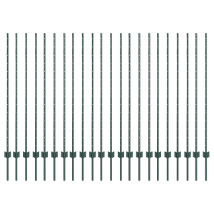 Postes de Cerca 22 piezas U-Channel Verde 180 cm Acero H