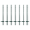 Postes de Cerca Prateados 22 pcs Verde 50 m x 1.4 m Aço 2