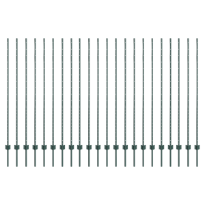 Postes de cercas  22 pcs U-Channel Verde 200 cm Acero H