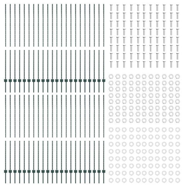 Postes de Cerca Prateados 44 pcs Verde 100 x 1.6 m M 4