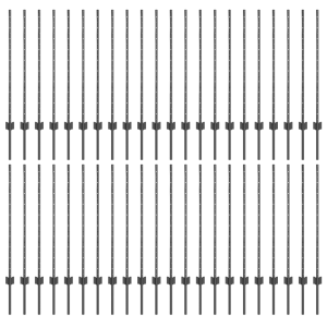Postes de Cerca Prateados 44 pcs Cinzeto 100 x 1 m Aço H