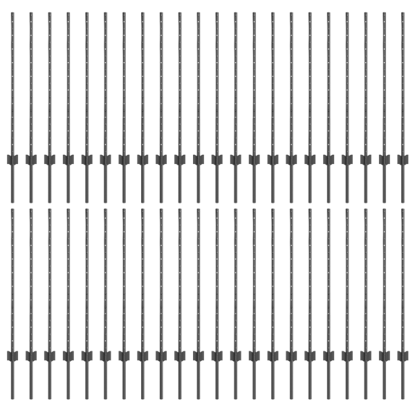 Postes de Cerca  88 pcs en U Gris 140 cm Acero M 2