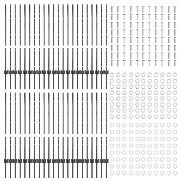 Postes de Cerca  88 pcs en U Gris 140 cm Acero M 4