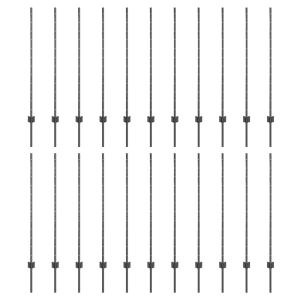Postes de Cerca  44 pcs U-Channel Gris 160 cm Acero H