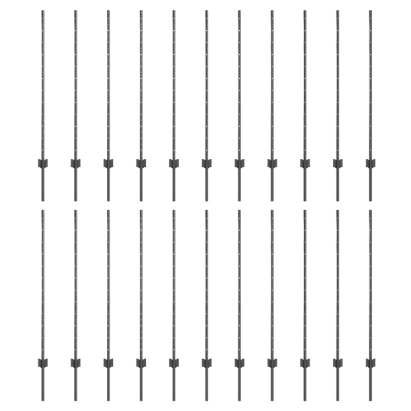Postes de Cerca  44 pcs U-Channel Gris 160 cm Acero M 2