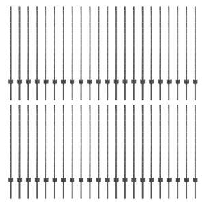 Postes de Cerca 44 pcs Cinzeto 100 x 1.2 m Aço revestido a pó H