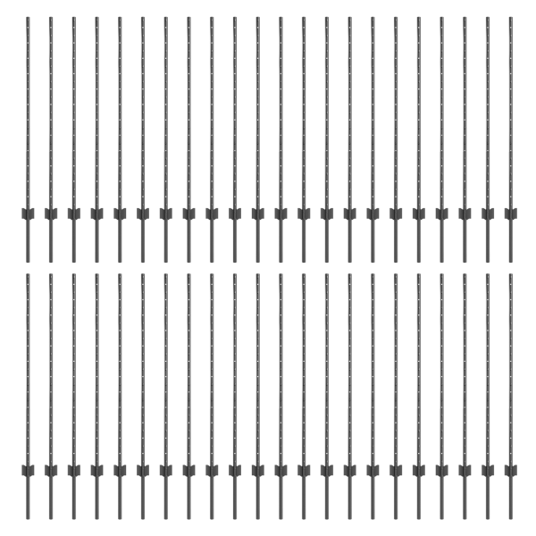Postes de Cercas  88 pcs U-Channel Gris 160 cm Acero M 2
