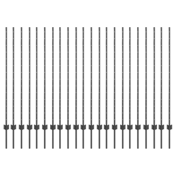 Postes de cerca  44 pcs U-Channel Gris 180 cm Acero M 2