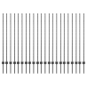 Postes de cerca  44 pcs U-Channel Gris 180 cm Acero 2