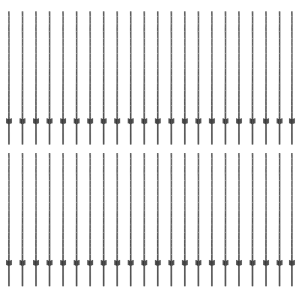 Postes de Cerca  88 pcs U-Channel Gris 180 cm Acero H