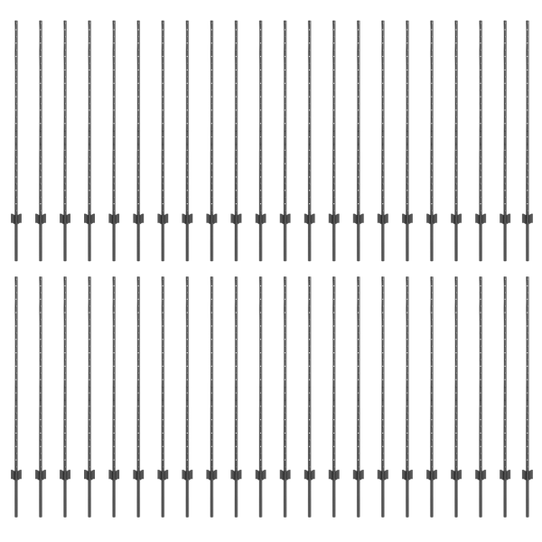 Postes de Cerca 44 pcs Cinzeto 100 x 1.4 m encaixa bem M 2