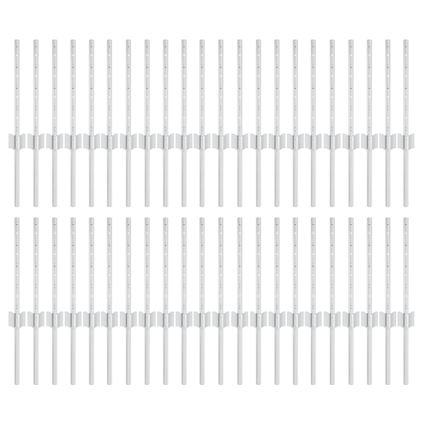 Postes de Cerca 44 pcs Prateado 100 x 0.4 m Aço galvanizado M 2