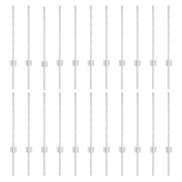 Postes de Cerca 22 pcs Prateado 50 x 0.6 m Aço Galvanizado M 2