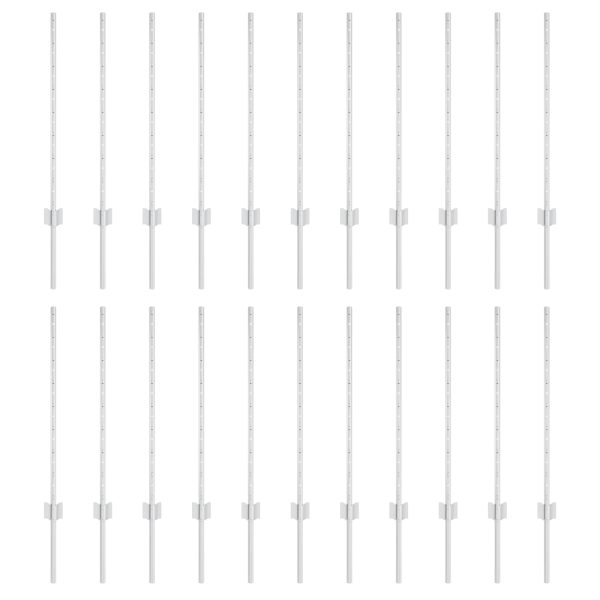 Postes de Cerca  22 pcs U-Channel Plateado 120 cm Acero M 2