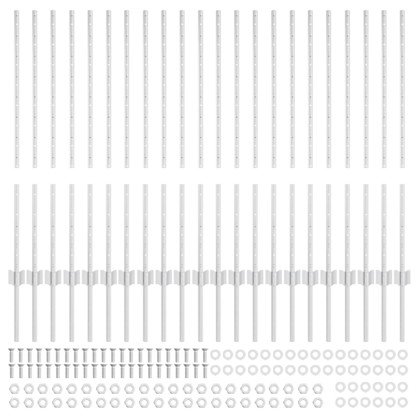 Postes de Cerca 44 pcs Prateado Standard Aço galvanizado M 4