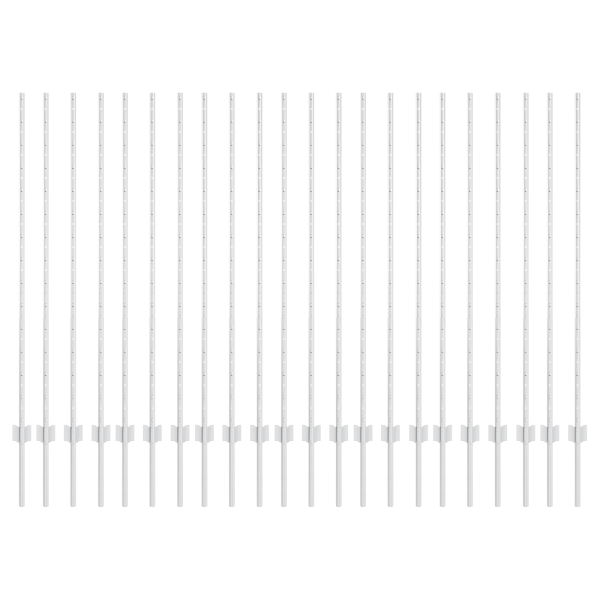 Postes de cercas  44 pcs canal en U plateado 180 cm de acero M 2