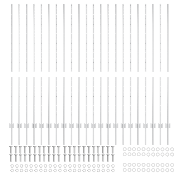 Postes de cercado  44 pcs U-Channel Plateado 200 cm Acero M 4