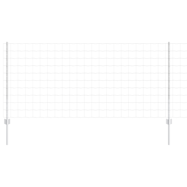 Cerca Euro  con 10 Postes U Plata 1x10 m Acero M 2