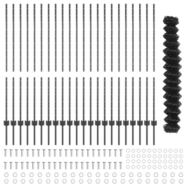 Cerca de malla con postes en U  de 44 gris 1.4x25 m de acero M 4