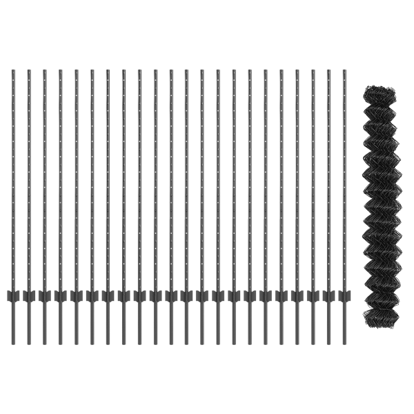 Cerca de Cadeado com 44 Postes em U Cinza 1.4x25 m Aço M 5