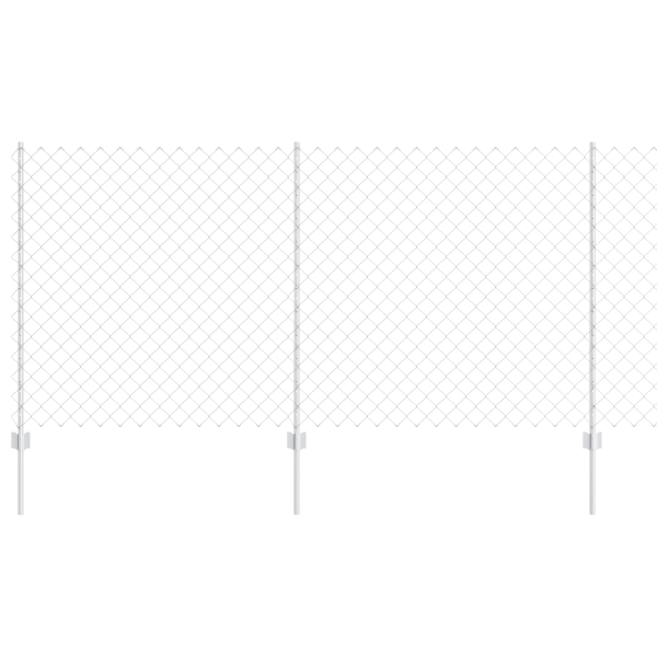 Cerca de malla de cadena  con 20 postes en plata 1.2x10 m de acero M 2