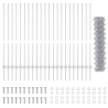 Valla de eslabones de cadena con 44 postes en plata 1.2m x 25m de acero 4