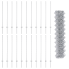 Valla de eslabones de cadena con 44 postes en plata 1.2m x 25m de acero 5