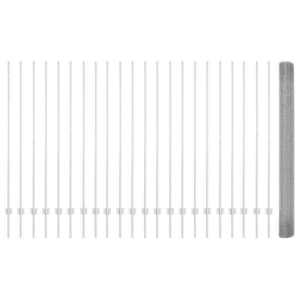 Valla de Alambre Soldado  con 20 postes U Plata 1.5x50 m Acero M 4