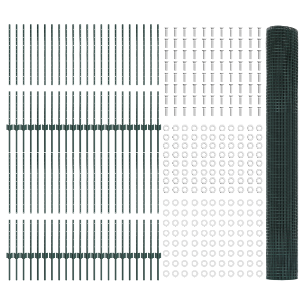 Valla Soldada  con 44 postes U Verde 1x100 m de Acero M 4