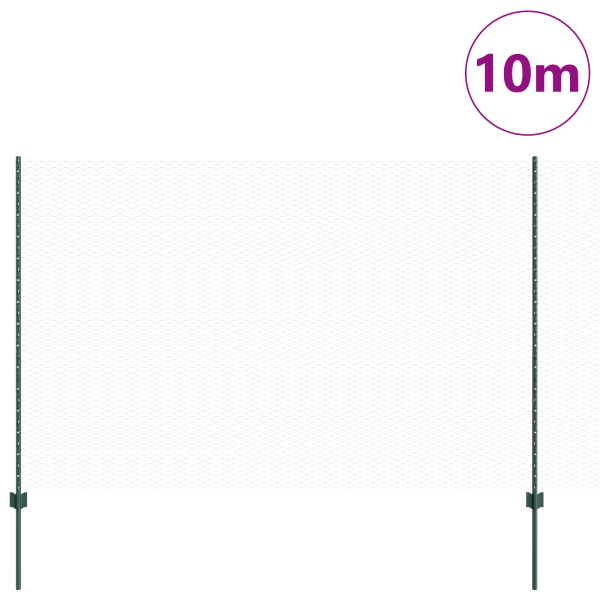 Postes de Cerca  5 pcs U-Channel Verde 150 cm Aço M 3