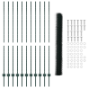 Postes para Cerca  11 pcs U-Channel Verde 160 cm Acero. Cerca Hexagonal  Verde 1.6x25 m Acero 5