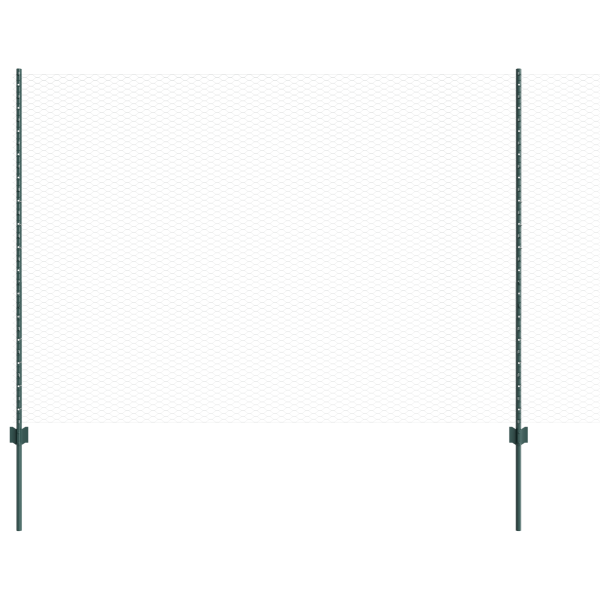 Postes de Valla  11 pcs U-Channel Verde 160 cm Acero. Valla Hexagonal  Verde 1.6x100 m Acero M 2