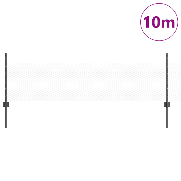 Postes de Cerca  5 pcs U-Channel Cinza 60 cm Aço M 3