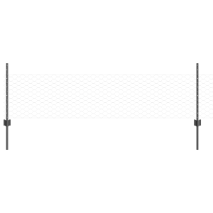 Postes de Valla  5 pcs U-Channel Gris 60 cm Acero. Valla Hexagonal  Gris 0.5x10 m Acero H